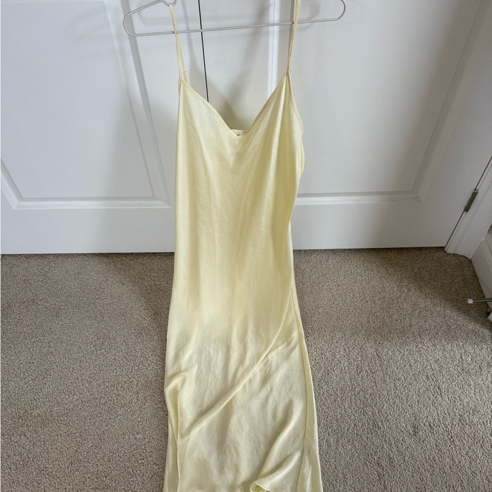 Wilfred Aritzia Butter Yellow Slip Dress